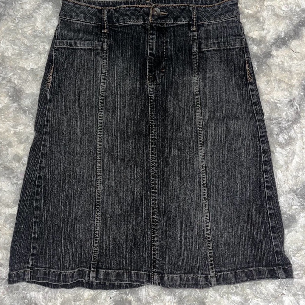 Classic Black Denim Skirt